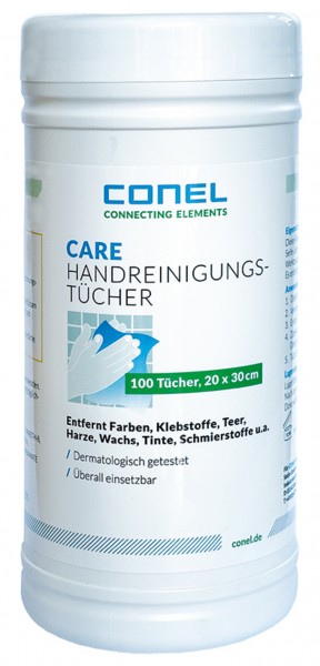 CONEL CARE Hand Reinigungstuch 100 St. Wipes schnell & mühelos Handreiniger Dose