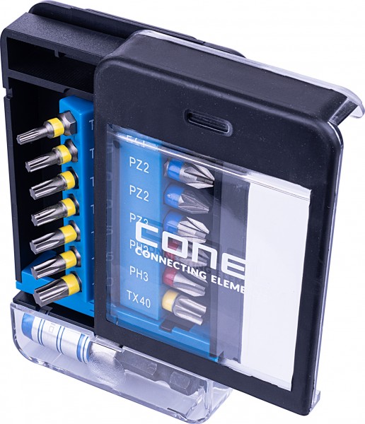 CONEL Bit-box 15-tlg. Smartphone-Design Bits und Schnellwechselhalter profi Tool Handwerker